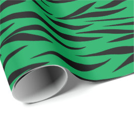 タイガーパターンの定年ギフト緑シームレス ラッピングペーパー