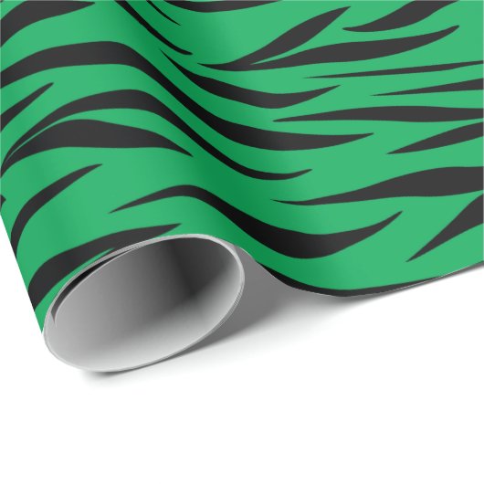 タイガーパターンの定年ギフト緑シームレス ラッピングペーパー (ロールコーナー)