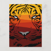 タイガーパターン動物のデザインフラットなテクスチャカラフル シーズンポストカード (正面)