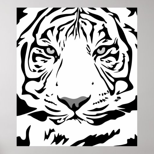 タイガーパターン動物のデザインフラット ポスター (正面)