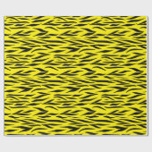 タイガーパターン誕生日プレゼントイエローシームレス ラッピングペーパー (フラット)