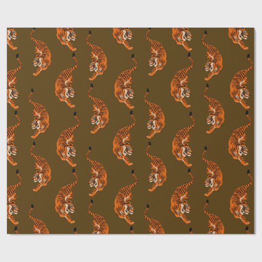 タイガーパターン ラッピングペーパー (フラット)