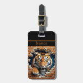 タイガーパーソナライズされたオレンジ ラゲッジタグ (正面縦)