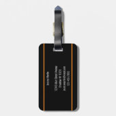 タイガーパーソナライズされたオレンジ ラゲッジタグ (裏面縦)