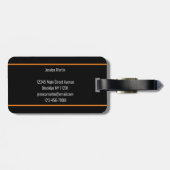 タイガーパーソナライズされたオレンジ ラゲッジタグ (裏面横)