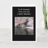タイガーパーソナライズされた夫誕生日 カード (正面)
