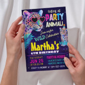 タイガーパーティー アニマル カラフル バースデー インビテーション