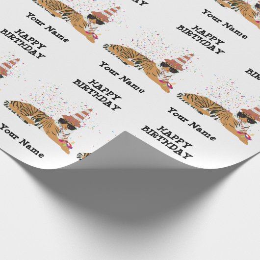 タイガーパーティー – 動物の誕生日パーティーボーイガール ラッピングペーパー (角)