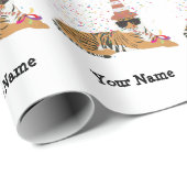 タイガーパーティー – 動物の誕生日パーティーボーイガール ラッピングペーパー (ロールコーナー)