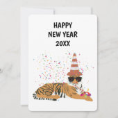 タイガーパートリング – 動物の休日の新年のカード シーズンカード (正面)