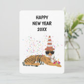 タイガーパートリング – 動物の休日の新年のカード シーズンカード (スタンド正面)