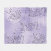 タイガーパープルの水色パターンフリースブランケット フリースブランケット (正面(横))