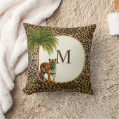 タイガーヒョウ柄のヴィンテージエレガントモノグラム クッション (ブランケット)