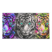 タイガーピローケース – 3つのカッコいいタイガーヘッド 枕カバー (裏面)