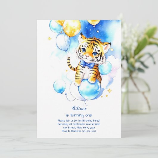 タイガーファースト誕生日招待状 招待状 (スタンド正面)