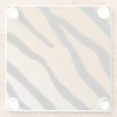 タイガーファーリアリスティックアニマルプリントエキゾチック種 ガラスコースター (裏面)