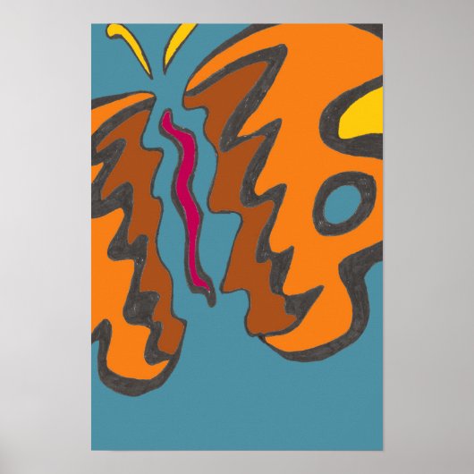 タイガーフルタフライ13x19 ポスター (正面)