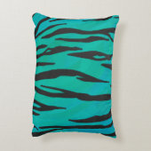 タイガーブラックとターコイズのシルエット アクセントクッション (裏面(縦))