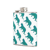 タイガーブラックとティール（緑がかった色）シルエット フラスク (左)