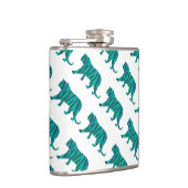 タイガーブラックとティール（緑がかった色）シルエット フラスク (右)