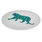 タイガーブラックとティール（緑がかった色）プリント カッティングボード (角)