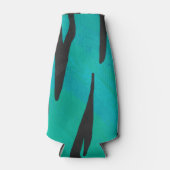 タイガーブラックとティール（緑がかった色）プリント ボトルクーラー (正面)