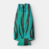 タイガーブラックとティール（緑がかった色）プリント ボトルクーラー (裏面)