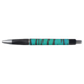 タイガーブラックとティール（緑がかった色）プリント ボールペン (正面)