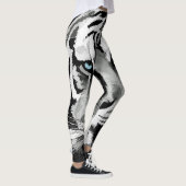 タイガーブラックとホワイトブルーの目 レギンス (右)