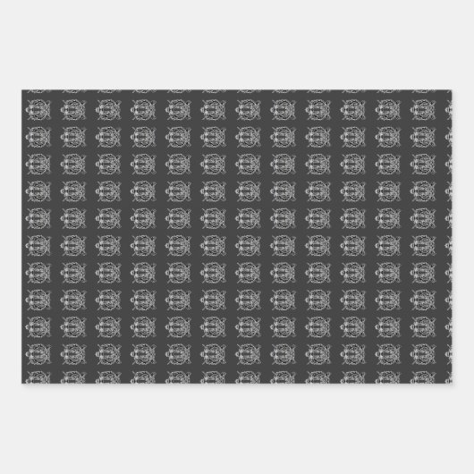 タイガーブラックとホワイト顔Tシャツフード付きスウェットシャツ ラッピングペーパーシート (正面3)