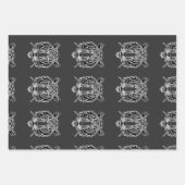 タイガーブラックとホワイト顔Tシャツフード付きスウェットシャツ ラッピングペーパーシート (正面2)