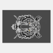 タイガーブラックとホワイト顔Tシャツフード付きスウェットシャツ ラッピングペーパーシート (正面)