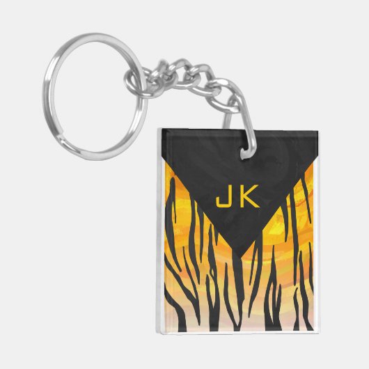 タイガーブラックアンドオレンジプリント キーホルダー (正面左)