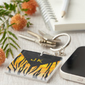 タイガーブラックアンドオレンジプリント キーホルダー (正面右)