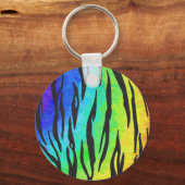 タイガーブラックアンドレインボープリント キーホルダー (正面)