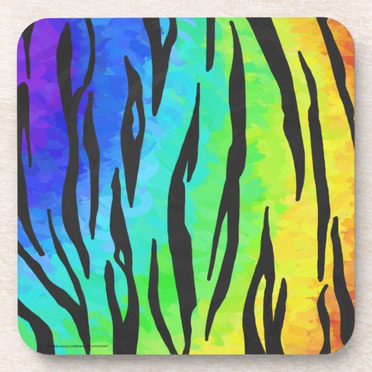 タイガーブラックアンドレインボープリント コースター (正面)