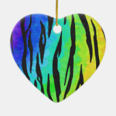 タイガーブラックアンドレインボープリント セラミックオーナメント (裏面)