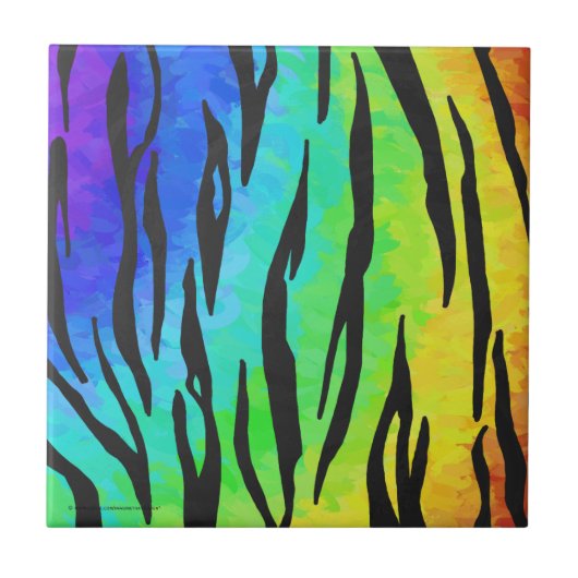 タイガーブラックアンドレインボープリント タイル (正面)