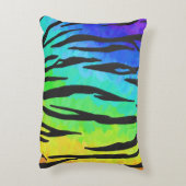 タイガーブラックアンドレインボー物 アクセントクッション (裏面(縦))