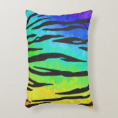 タイガーブラックアンドレインボー物 アクセントクッション (正面(垂直))