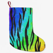 タイガーブラックアンドレインボー物 スモールクリスマスストッキング (正面)