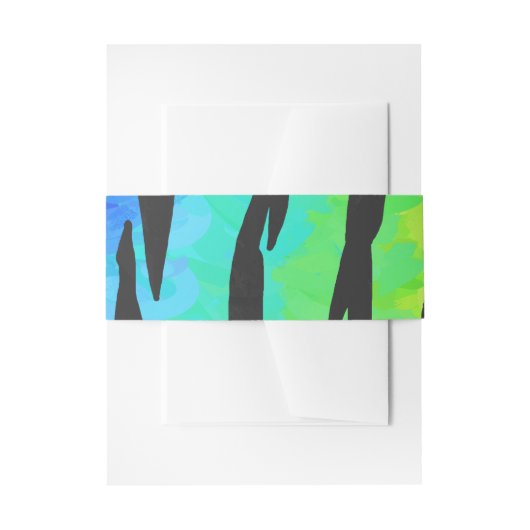 タイガーブラックアンドレインボー物 招待状ベリーバンド (正面例)