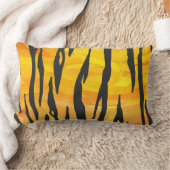 タイガーブラック&オレンジプリント ランバークッション (ブランケット)