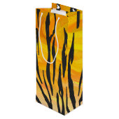 タイガーブラック&オレンジプリント ワインギフトバッグ (裏面アングル)