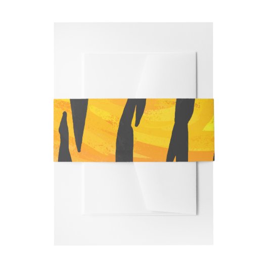 タイガーブラック&オレンジプリント 招待状ベリーバンド (正面例)