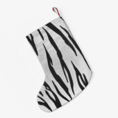 タイガーブラック&ホワイトプリント スモールクリスマスストッキング (裏面 (吊り時))