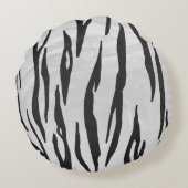 タイガーブラック&ホワイトプリント ラウンドクッション (裏面)