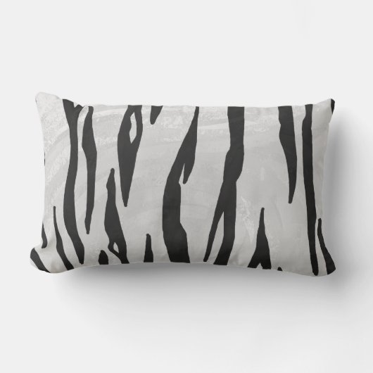 タイガーブラック&ホワイトプリント ランバークッション (正面)