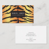 タイガープリントパターンブラックカスタム金ゴールド 名刺 (正面/裏面)