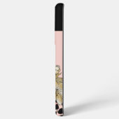 タイガープリントピンクとブラックアイボリー花S21ケース SAMSUNG GALAXYケース (裏面横)